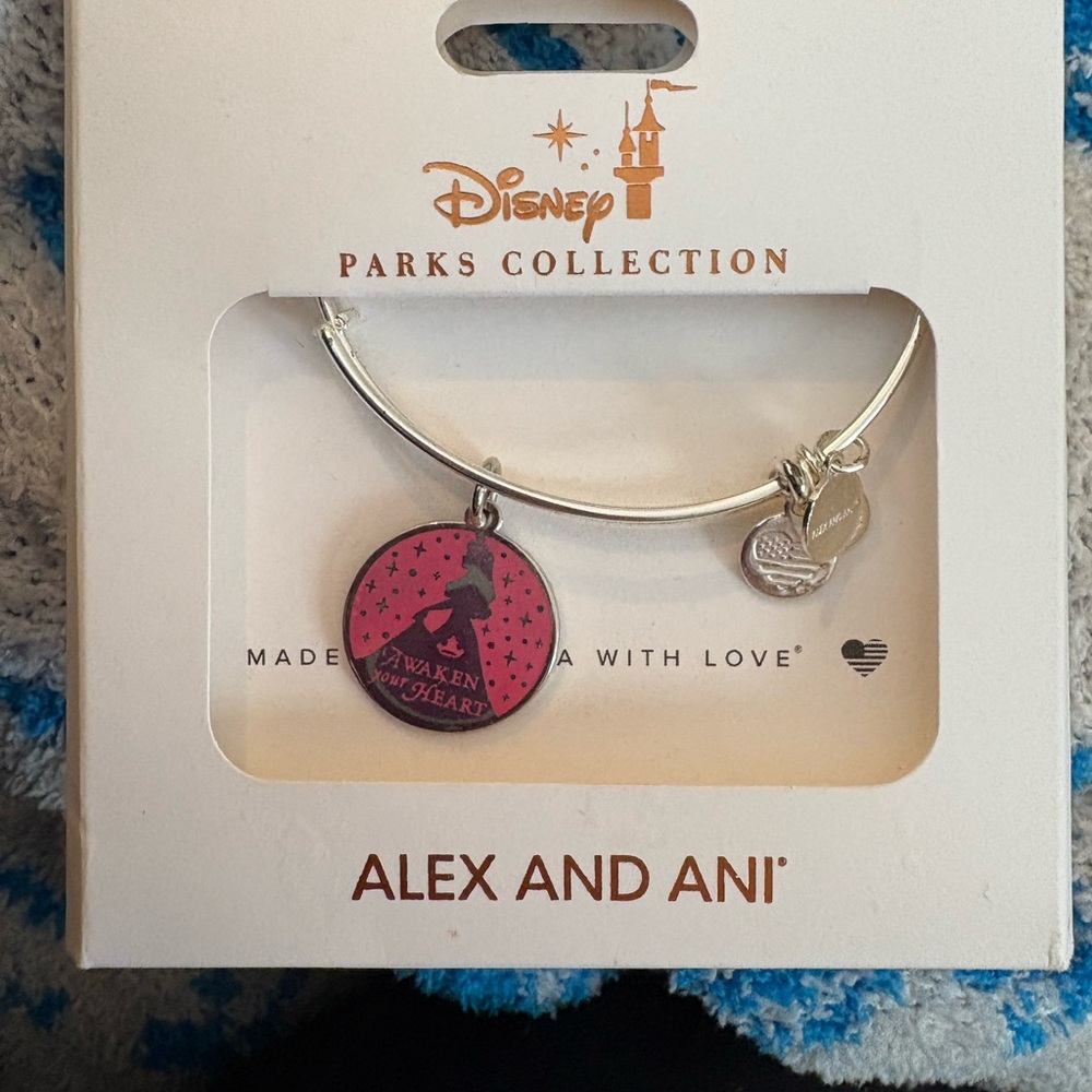 Retired Alex and Ani Silver Bracelet Sleeping Beauty
